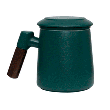 Load image into Gallery viewer, THREE PIECE CERAMIC INFUSER TEA MUG - TEAL