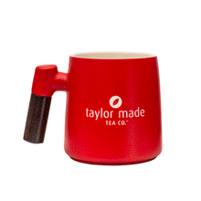Load image into Gallery viewer, THREE PIECE CERAMIC LOGO INFUSER TEA MUG - RED