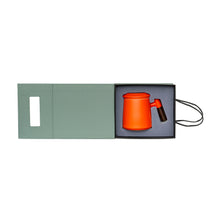 Load image into Gallery viewer, THREE PIECE CERAMIC INFUSER TEA MUG - ORANGE