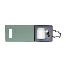 Load image into Gallery viewer, THREE PIECE CERAMIC INFUSER TEA MUG - WHITE
