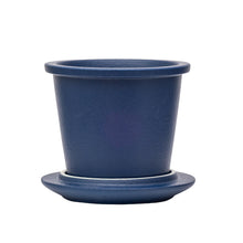 Load image into Gallery viewer, THREE PIECE CERAMIC INFUSER TEA MUG - MIDNIGHT BLUE