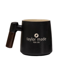 Load image into Gallery viewer, THREE PIECE CERAMIC LOGO INFUSER TEA MUG - BLACK