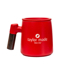 Load image into Gallery viewer, THREE PIECE CERAMIC LOGO INFUSER TEA MUG - RED
