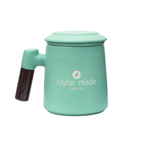 Load image into Gallery viewer, THREE PIECE CERAMIC LOGO INFUSER TEA MUG - MINT