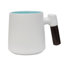 Load image into Gallery viewer, THREE PIECE CERAMIC INFUSER TEA MUG - WHITE