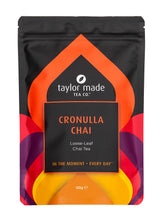 Load image into Gallery viewer, Cronulla Chai Loose leaf chai tea 120g. Organic chai tea. Chai tea. Black tea. Black chai tea. Chai latte. High quality chai tea. Contemporary orange design scheme.