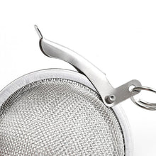 Load image into Gallery viewer, Close up view of ball of chain tea infuser Cute tea infuser. Ball tea infuser. Tea infuser for loose leaf tea.