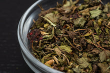 Load image into Gallery viewer, Pure detox cleansing tea close up with red schisandra berries, spearmint leaves and other herbs. Organic loose leaf tea. Herbal tea.