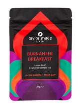 Load image into Gallery viewer, Burraneer Breakfast loose leaf English breakfast tea. Black tea. Organic black tea. Organic tea. English breakfast tea. High quality black tea. Bright red package design. 20g Discovery pack.