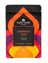 Load image into Gallery viewer, Cronulla Chai Loose leaf chai tea. Organic chai tea. Chai tea. Black tea. Black chai tea. Chai latte. High quality chai tea. Contemporary orange design scheme. 30g Discovery pack.