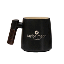 Load image into Gallery viewer, THREE PIECE CERAMIC LOGO INFUSER TEA MUG - BLACK
