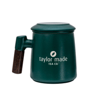 Load image into Gallery viewer, THREE PIECE CERAMIC LOGO INFUSER TEA MUG - TEAL
