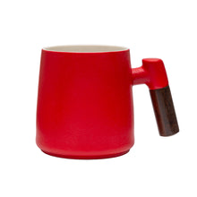 Load image into Gallery viewer, THREE PIECE CERAMIC INFUSER TEA MUG - RED
