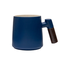 Load image into Gallery viewer, THREE PIECE CERAMIC INFUSER TEA MUG - MIDNIGHT BLUE
