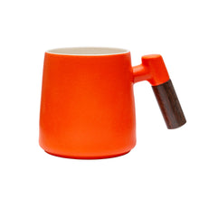 Load image into Gallery viewer, THREE PIECE CERAMIC INFUSER TEA MUG - ORANGE
