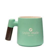 Load image into Gallery viewer, THREE PIECE CERAMIC LOGO INFUSER TEA MUG - MINT
