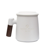 Load image into Gallery viewer, THREE PIECE CERAMIC INFUSER TEA MUG - WHITE
